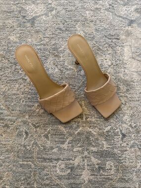 Marc Fisher Blush Quilted Slide Sandals